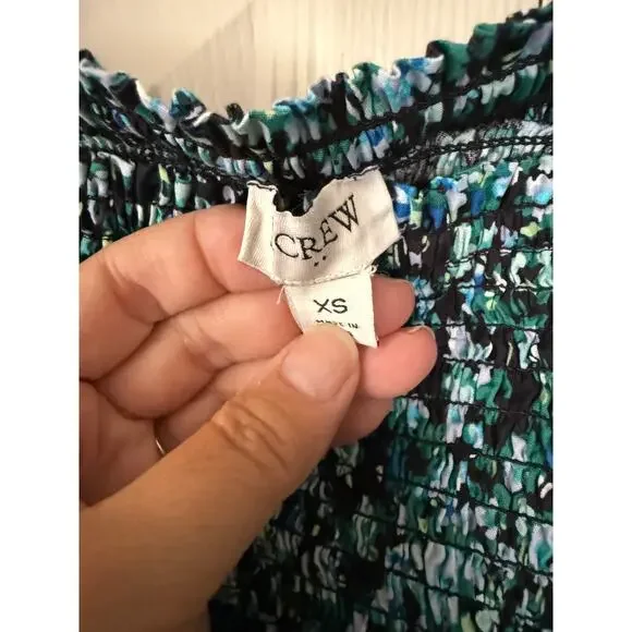 j. Crew Blue Floral Crop Top Sz XS - Picture 2 of 4